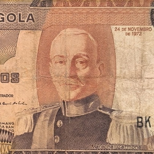 Portuguese Angola 100 Escudos 1972 used banknote