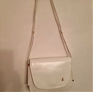 Vintage Δερματινη Λευκη τσάντα σε άριστη κατάσταση