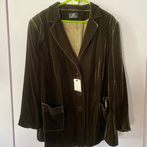 Loose velvet jacket new, green, size XXL