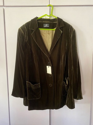 Loose velvet jacket new, green, size XXL