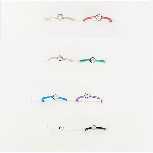 Set of 5 nose rings new, stainless steel