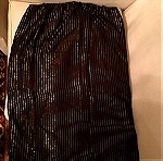  γυναικεία σκούρα καφέ φούστα με χρυσές γραμμές, μεγέθους L, ραμμένη σε μοδίστρα (94-100 εκατοστά στη μέση - ελαστική)