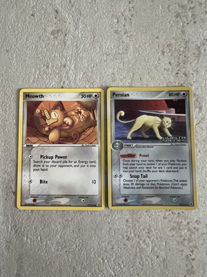 Κάρτες Meowth & Persian Pokemon TCG μεταχειρισμένες, σετ 2 Ex Delta Species