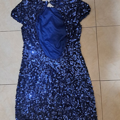 Blue sequin dress like new, short and tight, size S