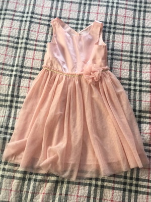 Girls' dress with tulle like new, beige and pink, sizes 122-128 cm