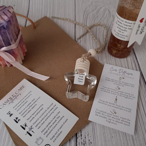 Inspired Chanel No 5 Gift Set with Candle, Body Scrub & Car Diffuser