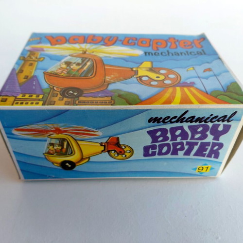 Wind-up Helicopter Toy 1960s Priftis New