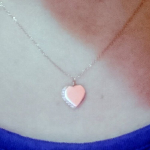 Al'Oro heart necklace rose gold 375K like new
