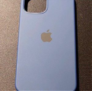 Blue silicone case with MagSafe for iPhone 12 / 12 Pro