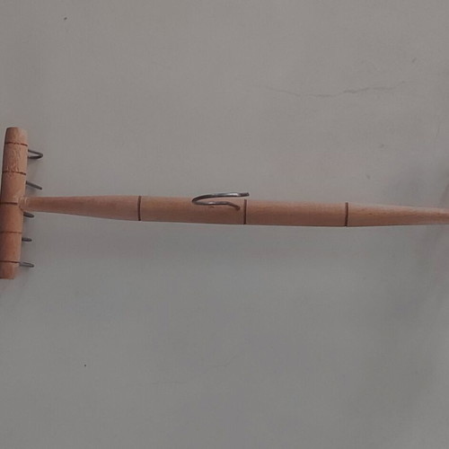 Wooden vintage hanger with five hooks like new