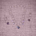 Jewelry set used with purple stones necklace and earrings