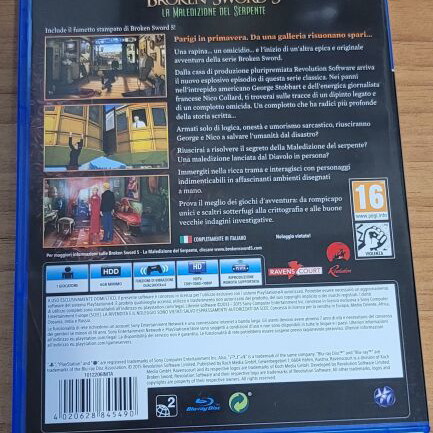 Broken Sword 5 PS4 game, European version