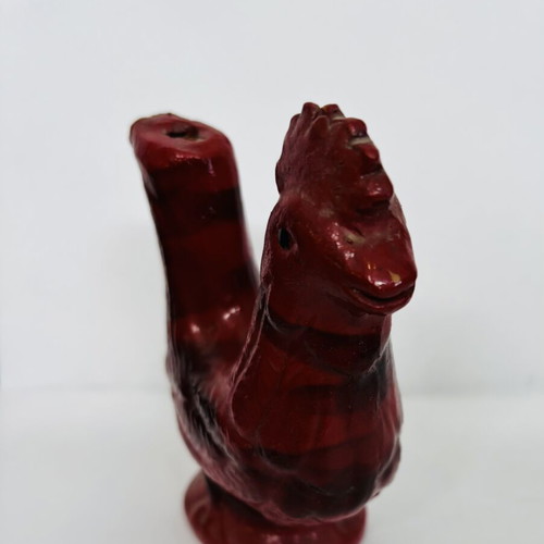 Red Clay Rooster Whistle vintage 1950’s, used