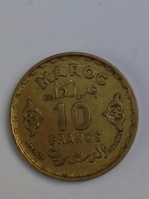 10 Francs 1371 (1952) Morocco like new