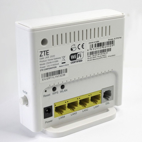 Wireless Modem Router ZTE ZXHN H108N ADSL2+ like new, 4 Ethernet ports, 2020