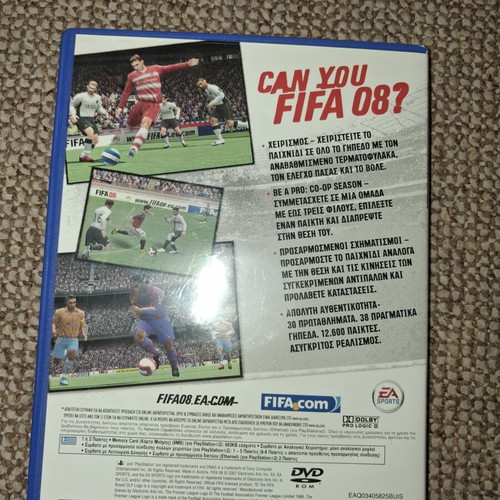 FIFA 08 Playstation 2 game used, Greek edition