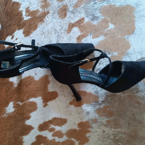 Pura Lopez black castor pumps like new, size 38, 10 cm heel