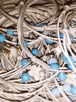 Baptism favors new, pack of 50 for boys with double cord and cross