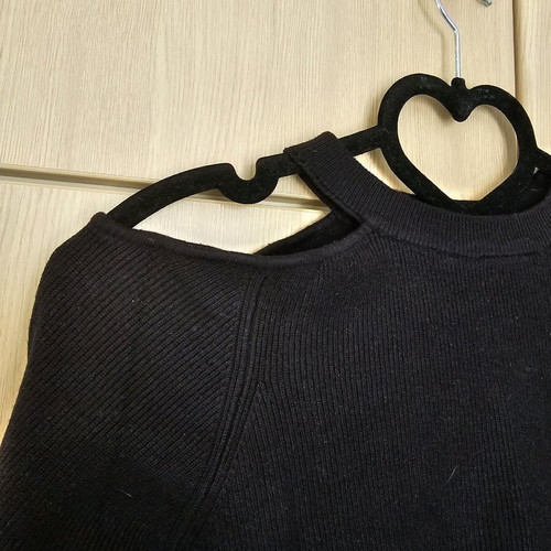 Zara ribbed black top with open shoulders like new, size medium