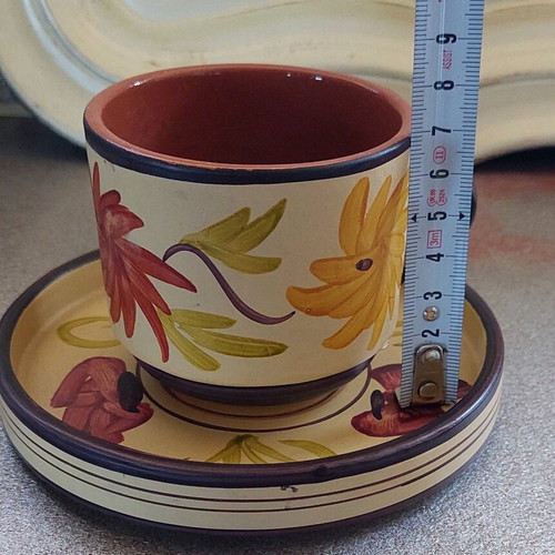 Clay coffee cups like new, set of 2 from Tinos