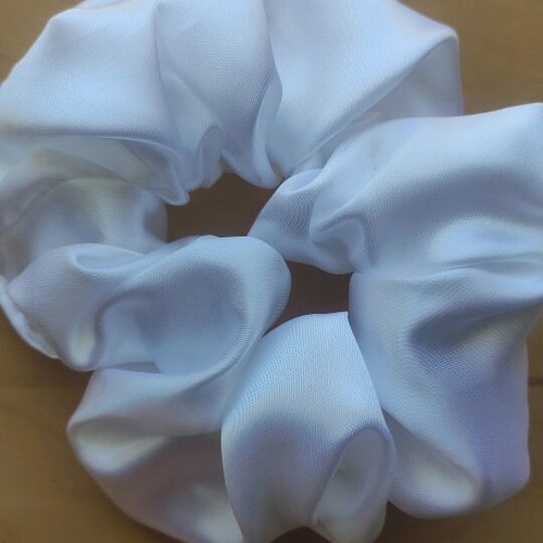 Scrunchie XL handmade satin white new