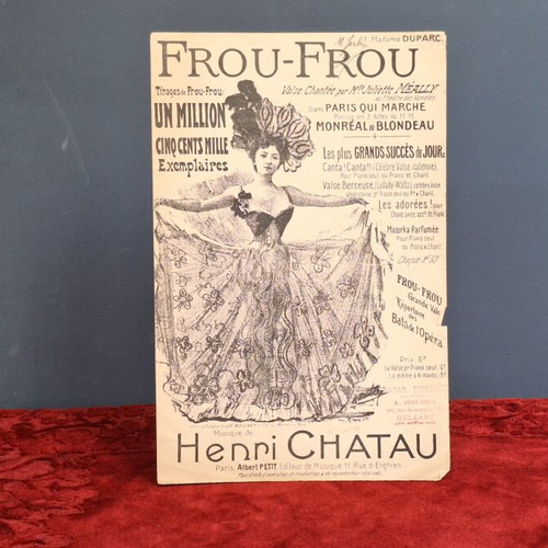 Frou-Frou sheet music used, Henri Chatau, late 19th century