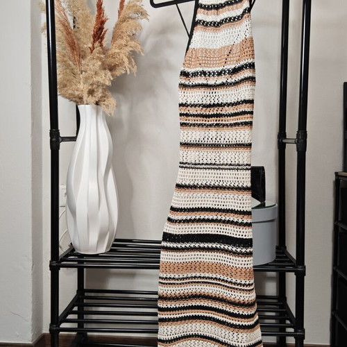 Maxi knitted dress Zara like new, boho resort style, halter neck