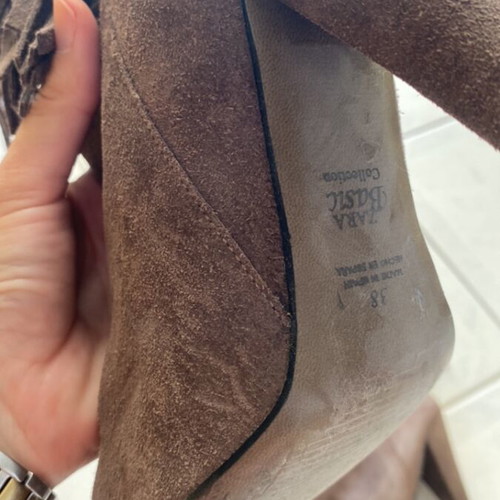 Zara suede ankle boots used, brown, size 37