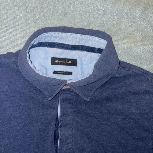 Massimo Dutti blouse with collar blue, new, size L