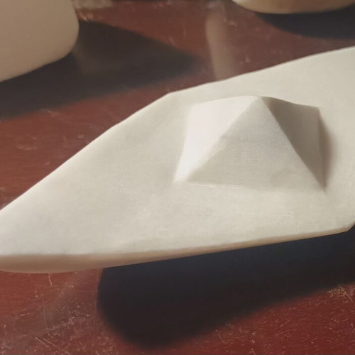 Cycladic marble ship handcrafted sculpture