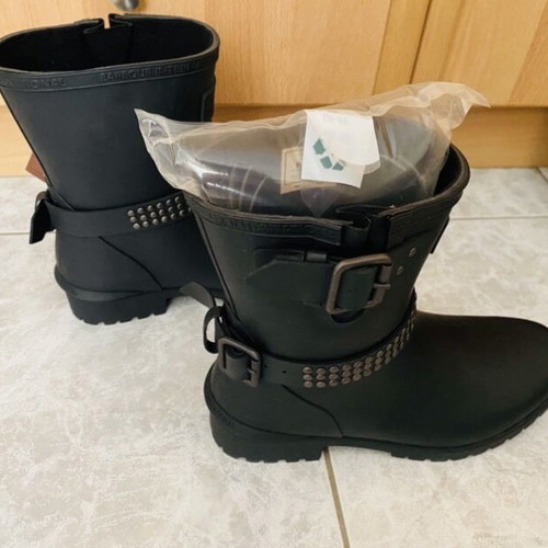 Barbour biker boots new, black, size 37