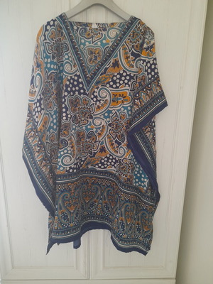 Kimono dress for beach, used, multicolor, free size