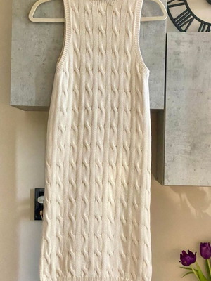 Ralph Lauren cable knit dress like new, white, cotton