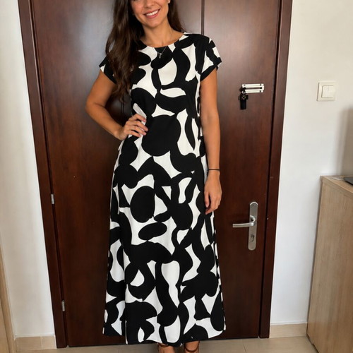 Summer dress new, black and white, size XL