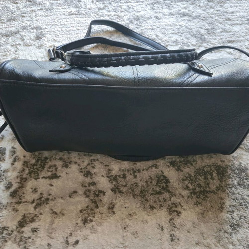 Black simple everyday bag used, not genuine leather
