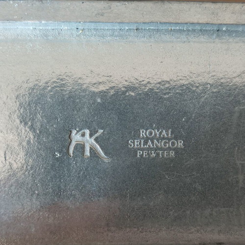 Royal Selangor Pewter pencil holder with Art Nouveau floral design