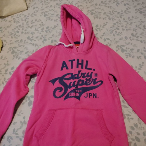 Superdry women's sweatshirt small used, pink and blue