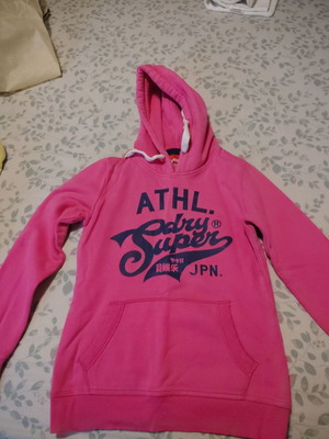 Superdry women's sweatshirt small used, pink and blue