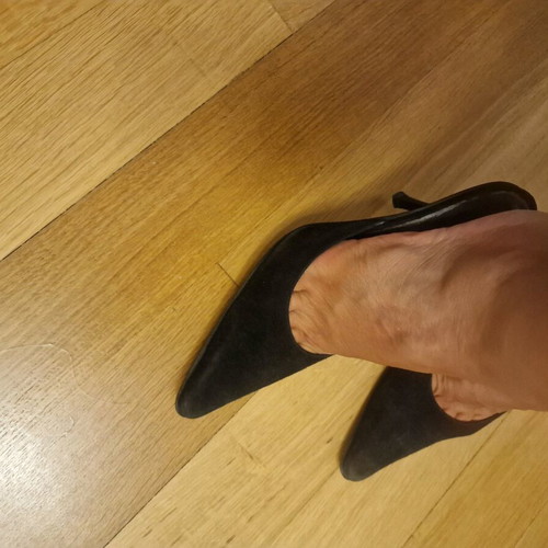 Women's suede mule used, size 38, black Ioannou exclusive