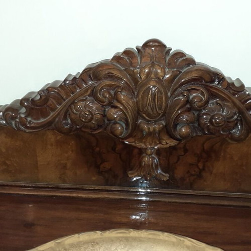 Antique 100-year-old dining set like new, solid walnut wood