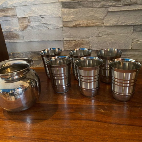 Vintage Indian stainless steel serving set like new