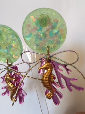 Handmade summer earrings resin plexiglass and steel new, pink and gold