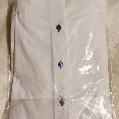 Berto Lucci shirt new white with blue stripes, slim fit, size Large