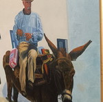 Oil painting on canvas used with wooden gold frame