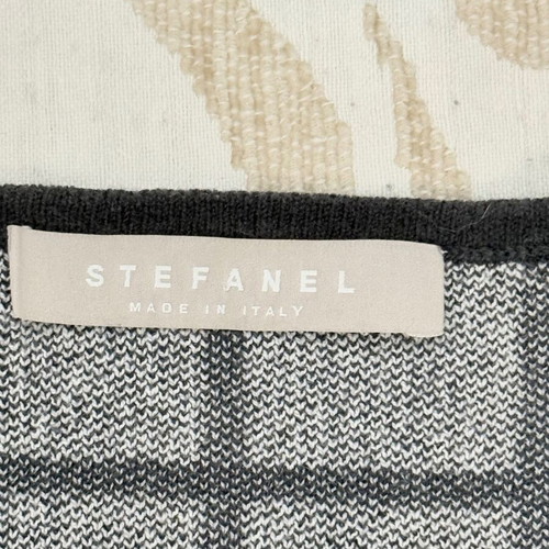 Stefanel knitted cotton blouse like new, white and blue