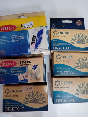 Epson printer ink T007 to T020 like new, set of 9 pcs