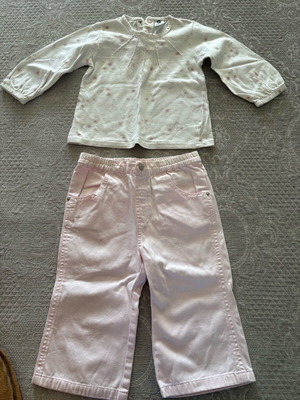 Zara girl clothing set 12-18 months used, pants with small stains