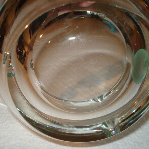 Crystal ashtray used 15cm x 13cm x 6cm, 1100g