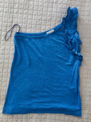 Blouse like new, one sleeve, 100% cotton, blue, size M