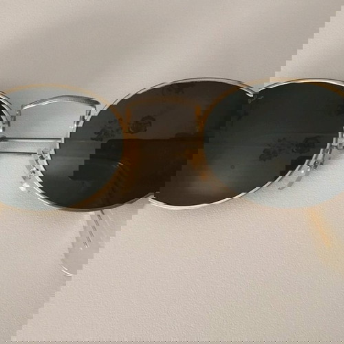 VINTAGE B&L RAY-BAN U.S.A SLEEK SHINY SILVER OVAL AVIATOR SUNGLASSES